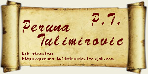 Peruna Tulimirović vizit kartica